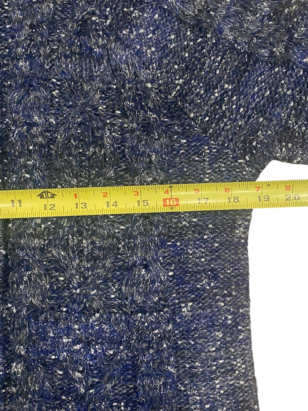 NWT Talbots Blue Metallic Tweed Mockneck Cabin Lake Cozy Classic Sweater Size M - Picture 9 of 13